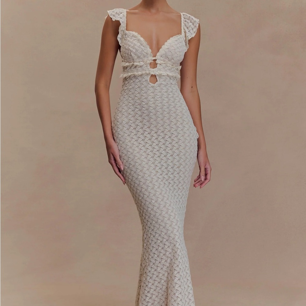 MESHKI Ezra Maxi Dress in Ivory